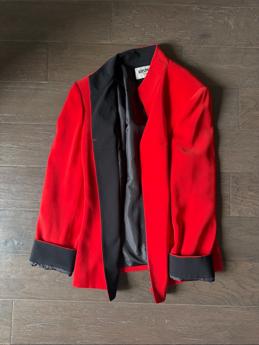 Kasper Red Blazer with Black Trim